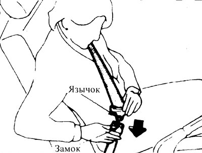 Чтобы пристегнуть ремень безопасности