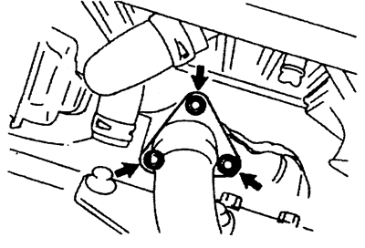 30. Снимите приемную трубу каталитического нейтрализатора.