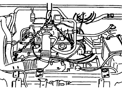38. Снимите двигатель вместе с трансмиссией в сборе.