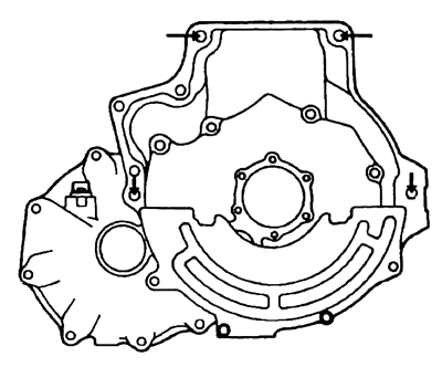 43. Выверните болты крепления двигателя к корпусу трансмиссии.