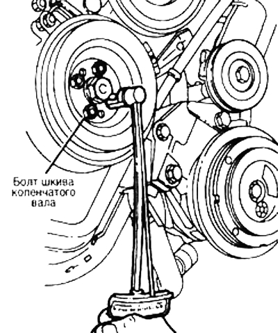 2. Установите четыре болта крепления шкива и затяните их.