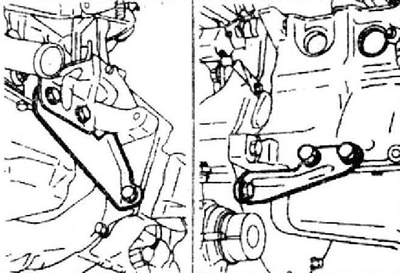 14. Отверните болты монтажных кронштейнов и снимите монтажные кронштейны.