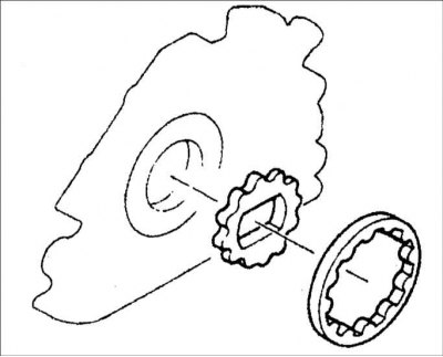 2. Нанесите непрерывный слой герметика на сопрягаемую поверхность масляного насоса. После нанесения…
