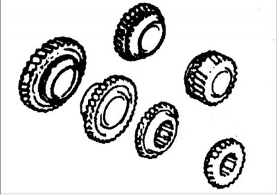 3. Визуально проверьте зубья, входящие в зацепление с кольцом синхронизатора, на отсутствие…