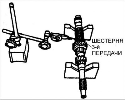 6. Если проводилась замена вторичного вала, отрегулируйте предварительный натяг подшипника.