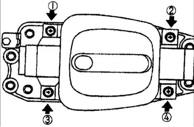19. Затяните винты индикаторной панели в порядке, указанном на рисунке.