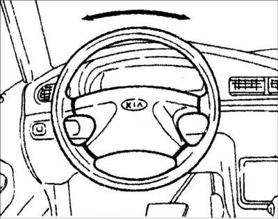 1. Выключите двигатель и установите рулевое колесо в среднее положение. Затем поворачивайте рулевое…