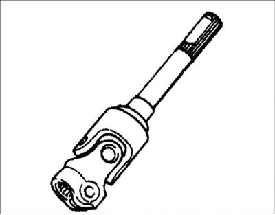 3. Проверьте универсальный шарнир рулевого вала на отсутствие люфта, повреждений и заклиниваний.