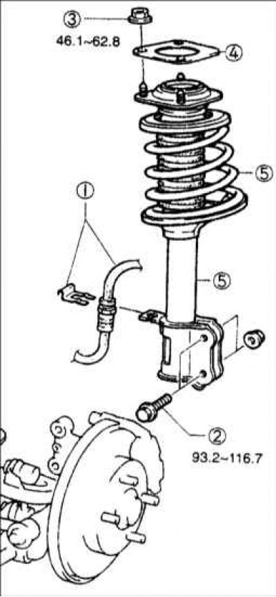 Как снять стойку киа спектра Rear suspension strut - removal and installation (Kia Clarus 1995-2001: Chassis: