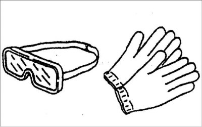 4. Работая с отработавшим модулем подушки безопасности, надевайте перчатки и защитные очки,…