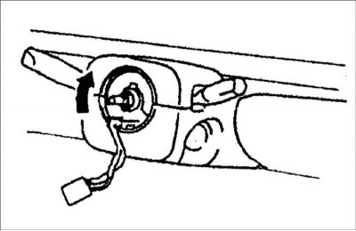2. Поверните разъем со спиральной пружиной по часовой стрелке до упора.