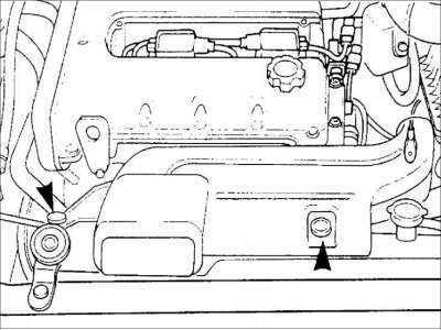 2. Слейте охлаждающую жидкость в подходящий контейнер.