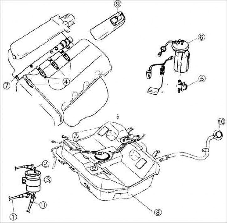 1 – трубопровод возврата топлива; 2 – трубопровод подачи топлива; 3 – топливный фильтр (высокое…