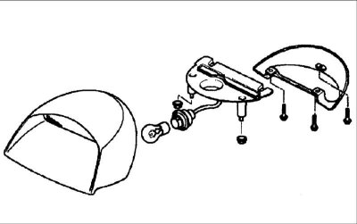 2. Откройте крышку багажника.Выверните два винта, крепящие верхний стоп-сигнал.