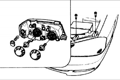2. Отсоедините от фары электрический разъем.