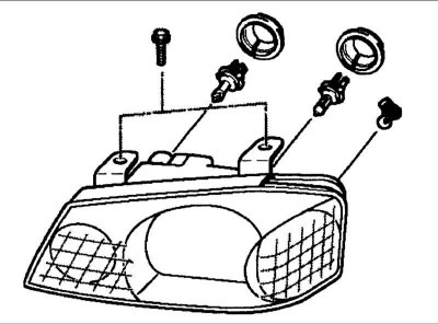 Внимание! Лампа накаливания фары заполнена газом, который находится под давлением. Повреждение…