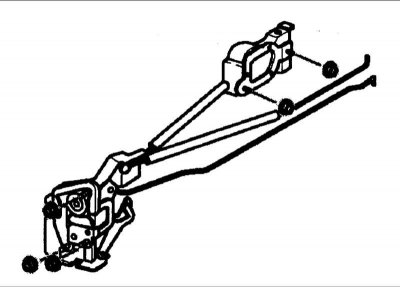 Через отверстие во внутренней панели двери снимите стеклоподъемник.