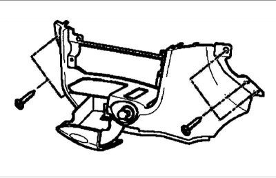 Вверните два болта крепления левой стороны панели приборов.