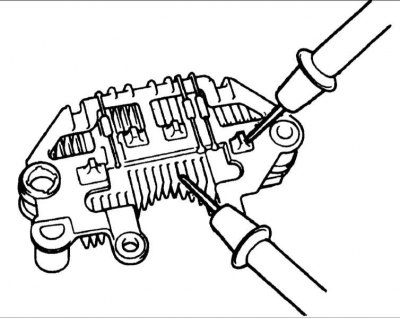 1. Проверьте проводимость между положительными полюсами выпрямителя и зажимом вывода катушки…