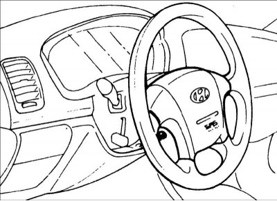 Внимание! Перед обслуживанием системы подушек безопасности убедитесь, что прошло не менее 30 с…