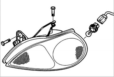 Замена лампы переднего указателя поворота/ стояночных огней