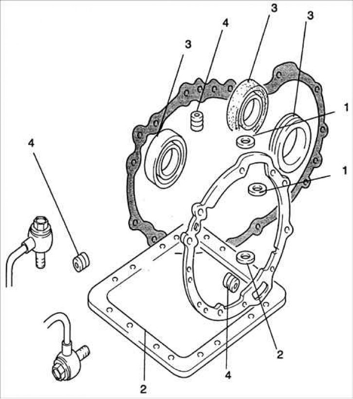 1 – уплотнительные кольца круглого сечения; 2 – прокладка; 3 – масляное уплотнительное кольцо; 4 –…