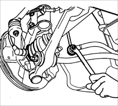 26. Выверните два болта и гайки и снимите пластину защиты двигателя.