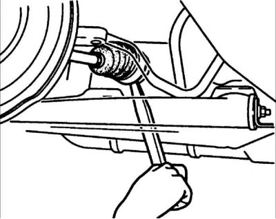 27. Снимите стабилизатор и серьги стабилизатора поперечной устойчивости.