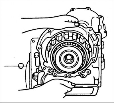 зніміце блок счаплення 34 з вала турбіны.