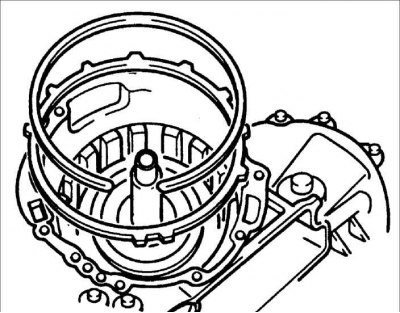 20. Усталюеце тармазныя стужкі найнізкіх перадач, перадачы задняга ходу і пласціны прывада.