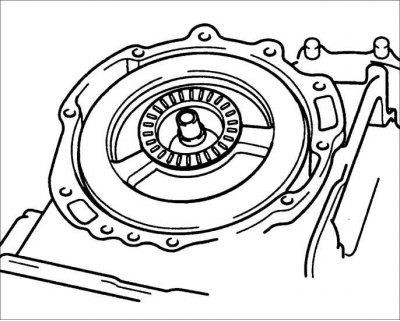 29. Усталюеце спружыннае стопорное кольца ў паглыбленне вала турбіны.