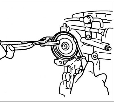 Увага! Пры зняцці не пашкодзіце спружыннае стопарнае кольца.