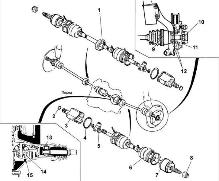 1 – динамический демпфер; 2 – стопорное кольцо; 3 – корпус шарнира (внешнее кольцо); 4 – стопорное…