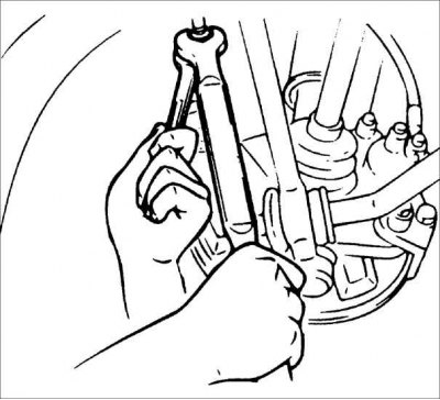 4. Паўтарыце гэтыя аперацыі пасля павароту перадпакояў колаў направа да ўпора.