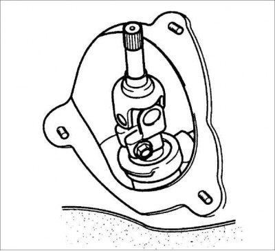 1. Установите рулевую передачу с правой стороны автомобиля.