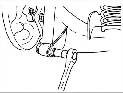 1. Отсоедините провод от отрицательной клеммы аккумуляторной батареи.