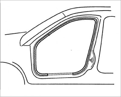 1. Зніміце парог дзвярэй і абіўку перадпакоя і сярэдняй стоек.