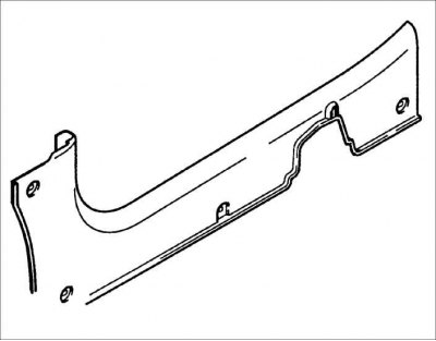 2. Инструментом для снятия обивки освободите фиксаторы крепления накладки порога передней двери.