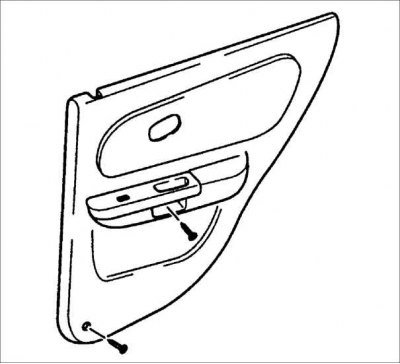 3. Вверните один винт крепления внутренней ручки двери.