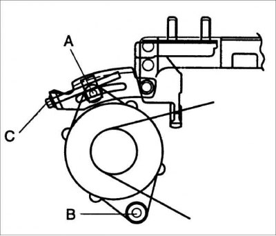 1. Выверните гайку с клеммы М.