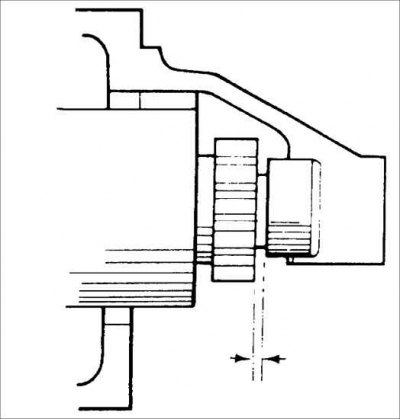 14. Подайте напряжение аккумуляторной батареи к клемме S и корпусу тягового реле и проверьте, что…