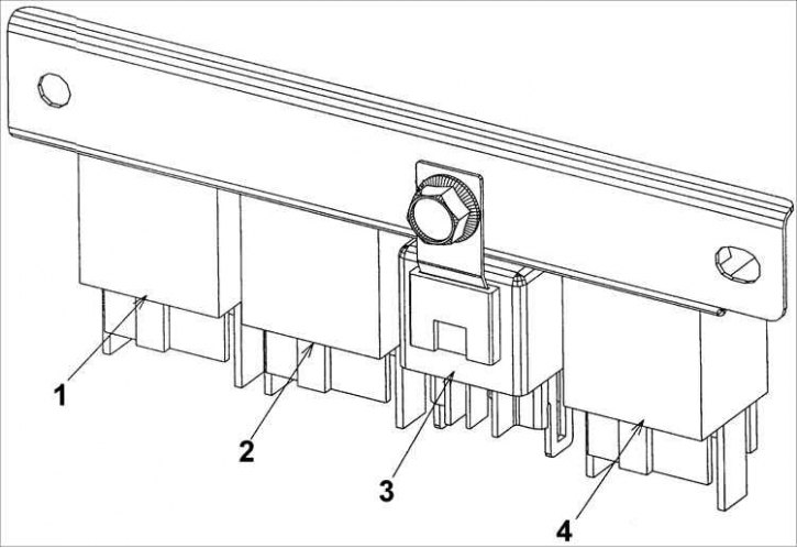 1 – реле вентилятора радиатора; 2 – реле обогревателя заднего стекла; 3 – реле аварийной световой…