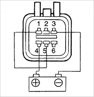 3. Соедините контакты 1 и 5 разъема.