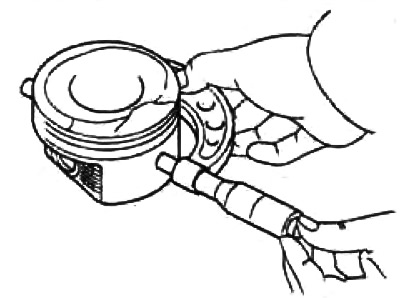 а) Микрометром измерьте диаметр юбки поршня на расстоянии 39,87 мм (G4EE) или 39,15 мм (G4ED) от…