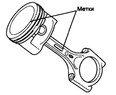 11. При установке убедитесь, что «передняя» метка на поршне и «передняя» идентификационная метка на…