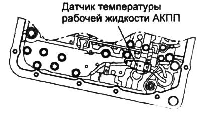 4. Снимите датчик температуры рабочей жидкости АКПП.