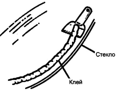 2. Удалите остатки клея с поверхности лобового стекла.
