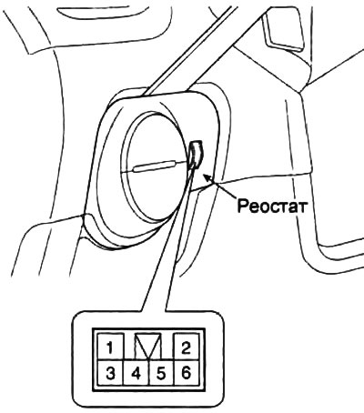 2. Отсоедините фиксаторы, разъемы и снимите блок выключателей.