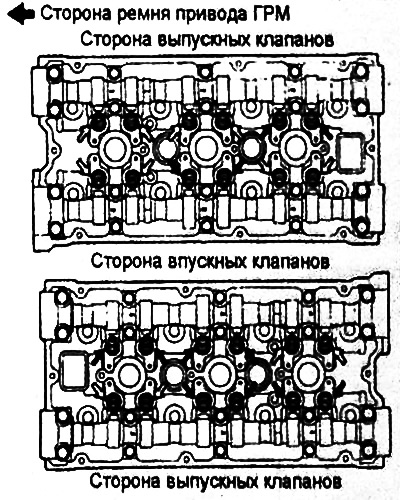 4. Проверьте коромысла, обозначенные белыми стрелками (белая стрелка) на рисунке.