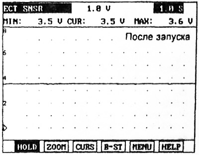 Примечание: убедитесь, что сигнал датчика ровный, без внезапных изменений.